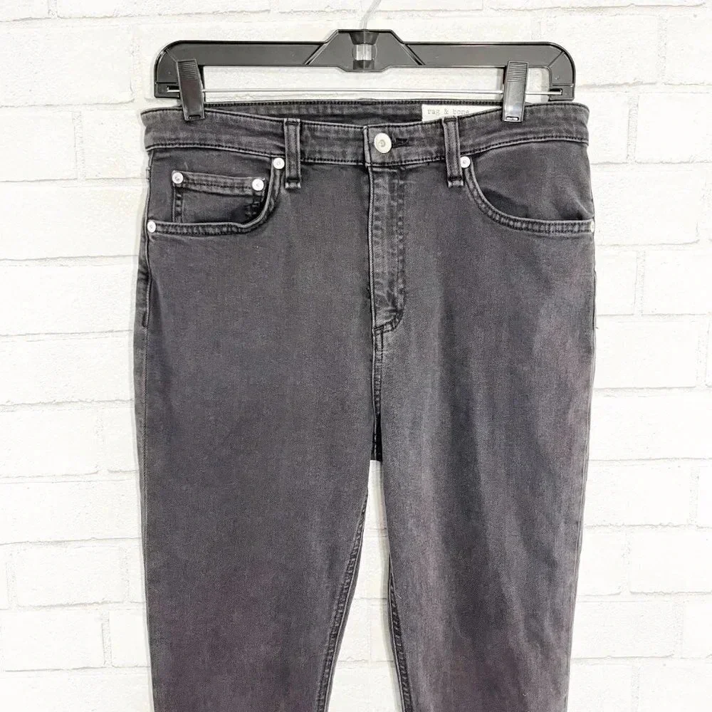 Rag & Bone Faded Black Nina High Rise Ankle Skinny Jeans Women's Waist Size 29